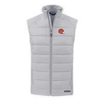 Men's Cutter & Buck Gray Cincinnati Bengals Throwback Evoke Hybrid Eco Softshell Recycled Full-Zip Vest