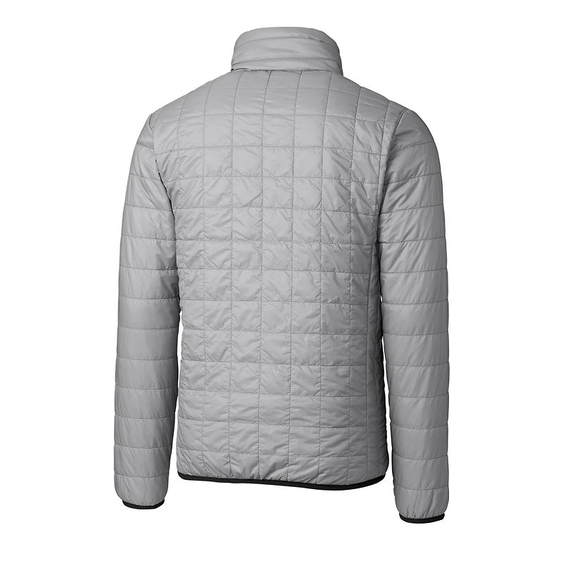 Men's Cutter & Buck Gray Cincinnati Bengals Throwback Logo Rainier PrimaLoft Eco Insulated Full-Zip Puffer Jacket