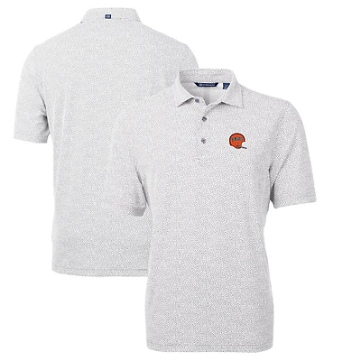 Men's Cutter & Buck Gray Cincinnati Bengals Throwback Logo Virtue Eco-Pique Botanical Recycled Polo