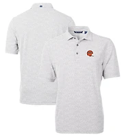 Men's Cutter & Buck Gray Cincinnati Bengals Throwback Logo Virtue Eco-Pique Botanical Recycled Polo