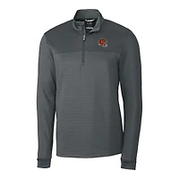 Men's Cutter & Buck  Gray Cincinnati Bengals Traverse Stripe Stretch Quarter-Zip Pullover Top