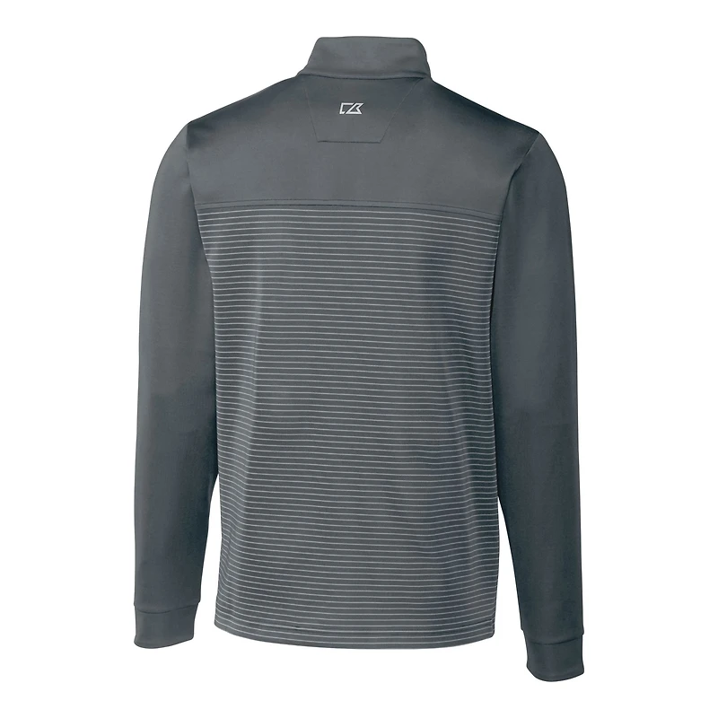 Pull-over extensible à rayures Traverse et fermeture éclair quart de tour pour homme, gris, Cutter & Buck, des Bengals Cincinnati