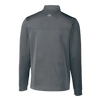 Pull-over extensible à rayures Traverse et fermeture éclair quart de tour pour homme, gris, Cutter & Buck, des Bengals Cincinnati