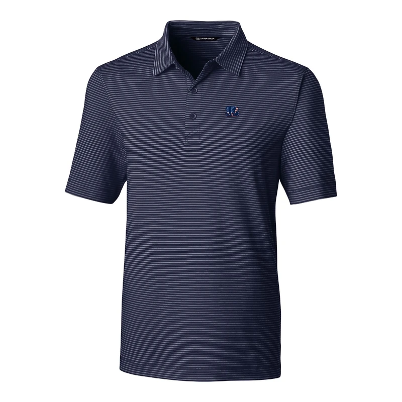 Men's Cutter & Buck Navy Cincinnati Bengals Big Tall Forge Pencil Stripe Stretch Polo
