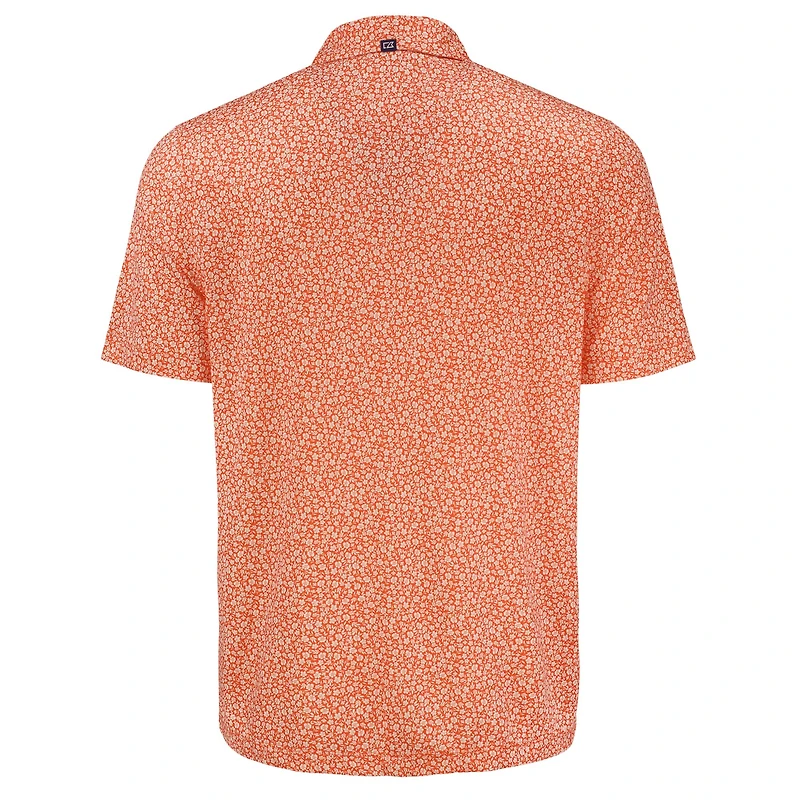 Men's Cutter & Buck Orange Cincinnati Bengals Pike Eco Flora Print Polo
