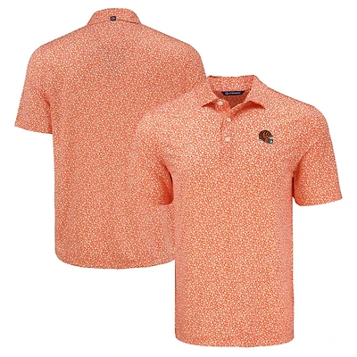Men's Cutter & Buck Orange Cincinnati Bengals Pike Eco Flora Print Polo
