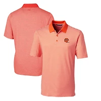 Men's Cutter & Buck Orange Cincinnati Bengals Throwback Logo Forge Tonal Stripe Stretch Polo
