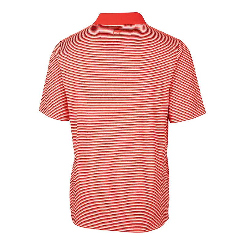 Men's Cutter & Buck Orange Cincinnati Bengals Throwback Logo Forge Tonal Stripe Stretch Polo