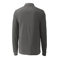 Men's Cutter & Buck Steel Cincinnati Bengals Advantage Tri-Blend Pique Long Sleeve Throwback Polo