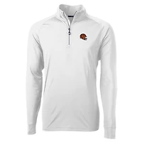 Men's Cutter & Buck  White Cincinnati Bengals Helmet Adapt Eco Knit Stretch Recycled Quarter-Zip Pullover Top