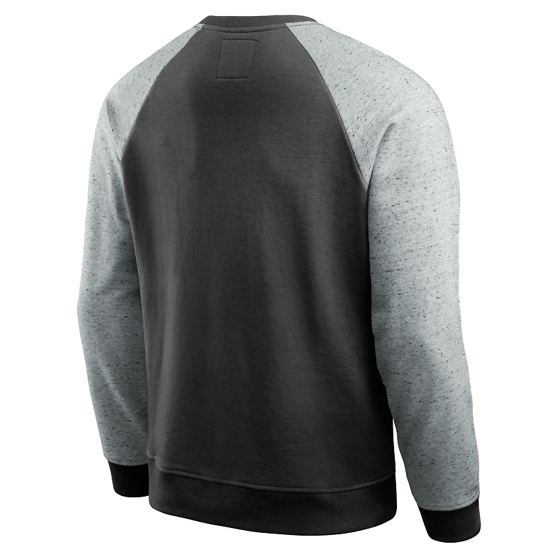 Men's Darius Rucker Collection by Fanatics Black/Heather Gray Cincinnati Bengals Colorblock Pullover Sweatshirt