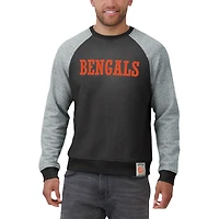 Men's Darius Rucker Collection by Fanatics Black/Heather Gray Cincinnati Bengals Colorblock Pullover Sweatshirt
