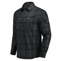 Chemise boutonnée en velours côtelé micro noir pour homme, collection Darius Rucker par Fanatics, des Bengals de Cincinnati