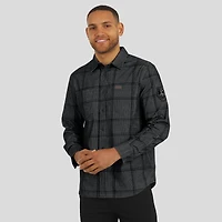 Chemise boutonnée en velours côtelé micro noir pour homme, collection Darius Rucker par Fanatics, des Bengals de Cincinnati