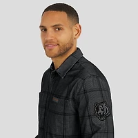 Chemise boutonnée en velours côtelé micro noir pour homme, collection Darius Rucker par Fanatics, des Bengals de Cincinnati