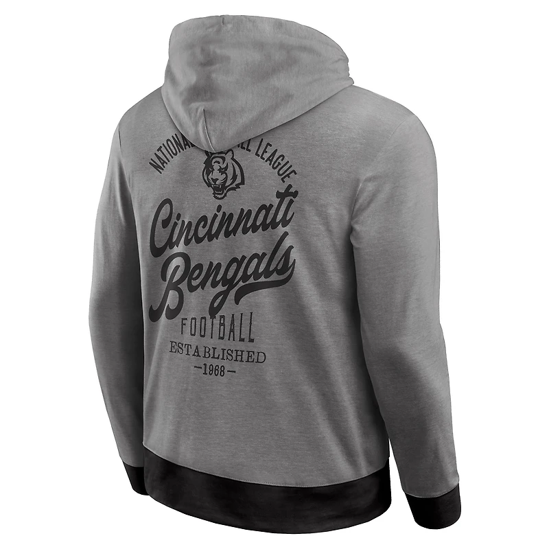 Men's Darius Rucker Collection by Fanatics Black Cincinnati Bengals Tonal Knit Pullover Hoodie