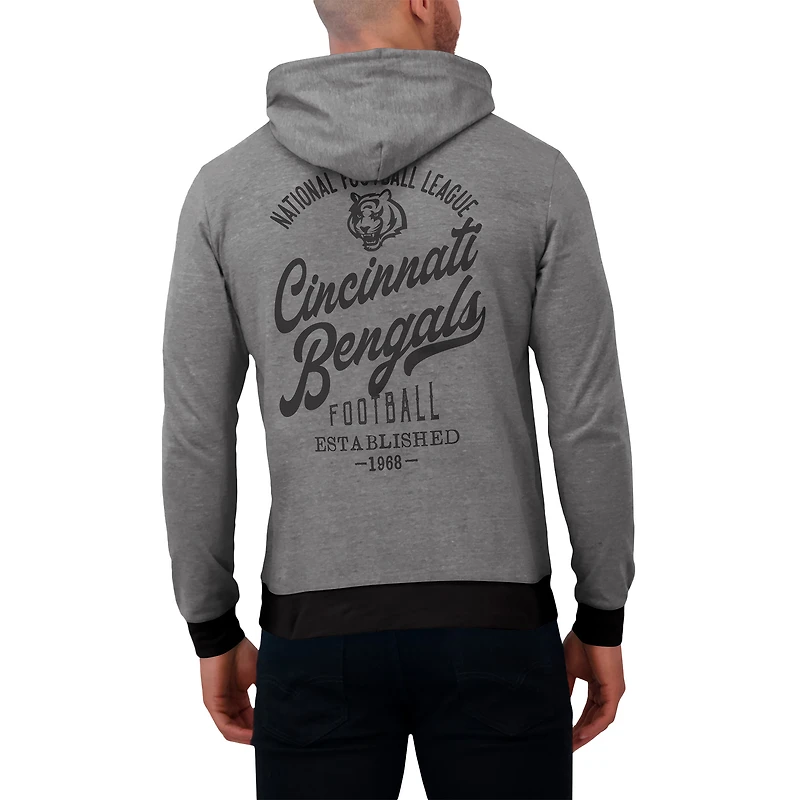 Men's Darius Rucker Collection by Fanatics Black Cincinnati Bengals Tonal Knit Pullover Hoodie