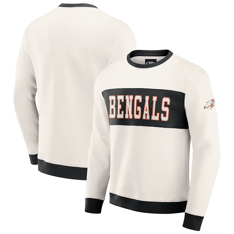 Sweat-shirt ras du cou colorblock crème pour homme de la collection Darius Rucker par Fanatics