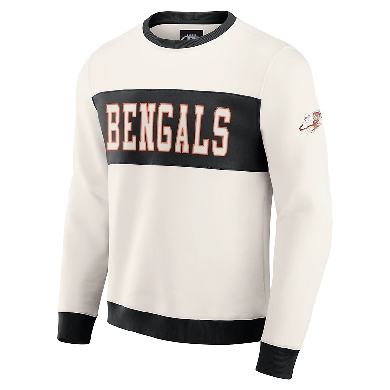 Sweat-shirt colorblock crème pour homme de la collection Darius Rucker Fanatics, motif Bengals Cincinnati