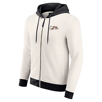 Men's Darius Rucker Collection by Fanatics Cream Cincinnati Bengals Distressed Graphics Full-Zip Hoodie