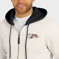 Men's Darius Rucker Collection by Fanatics Cream Cincinnati Bengals Distressed Graphics Full-Zip Hoodie