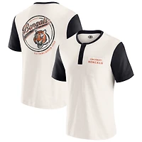 T-shirt Henley à poche flammé colorblock crème Darius Rucker collection by Fanatics pour homme, Cincinnati Bengals