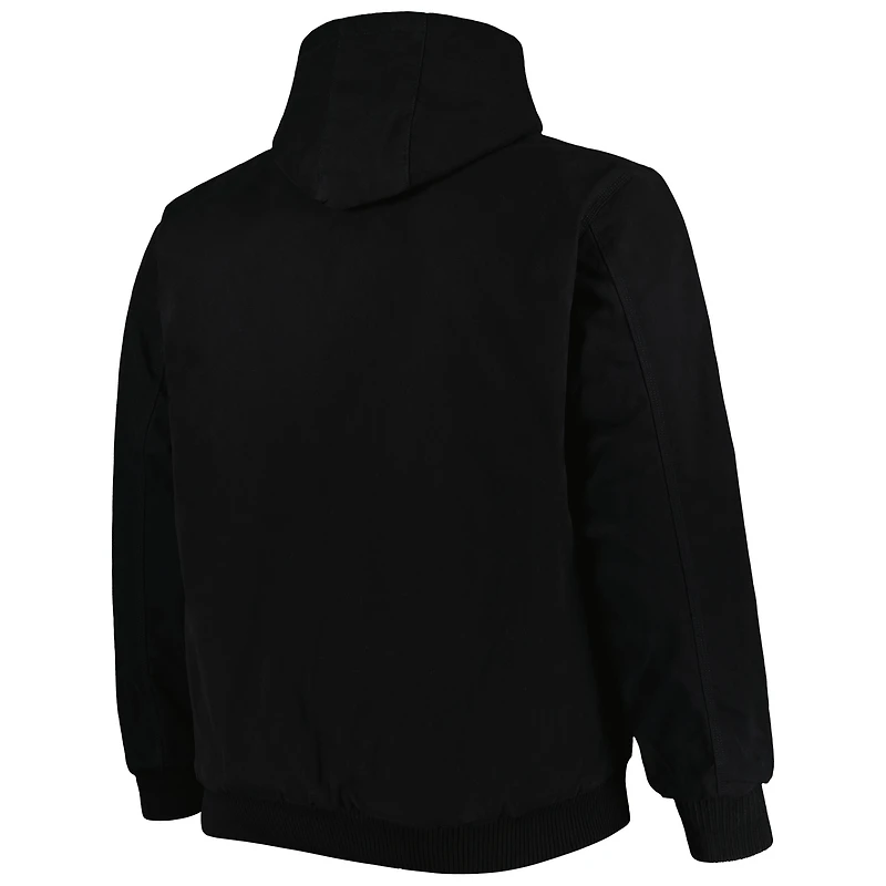 Dunbrooke Black Cincinnati Bengals Big & Tall Dakota Sweat à capuche en toile Veste entièrement zippée