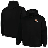 Dunbrooke Black Cincinnati Bengals Big & Tall Dakota Sweat à capuche en toile Veste entièrement zippée