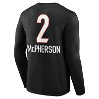 Men's Evan McPherson Black Cincinnati Bengals Team Wordmark Name & Number Long Sleeve T-Shirt