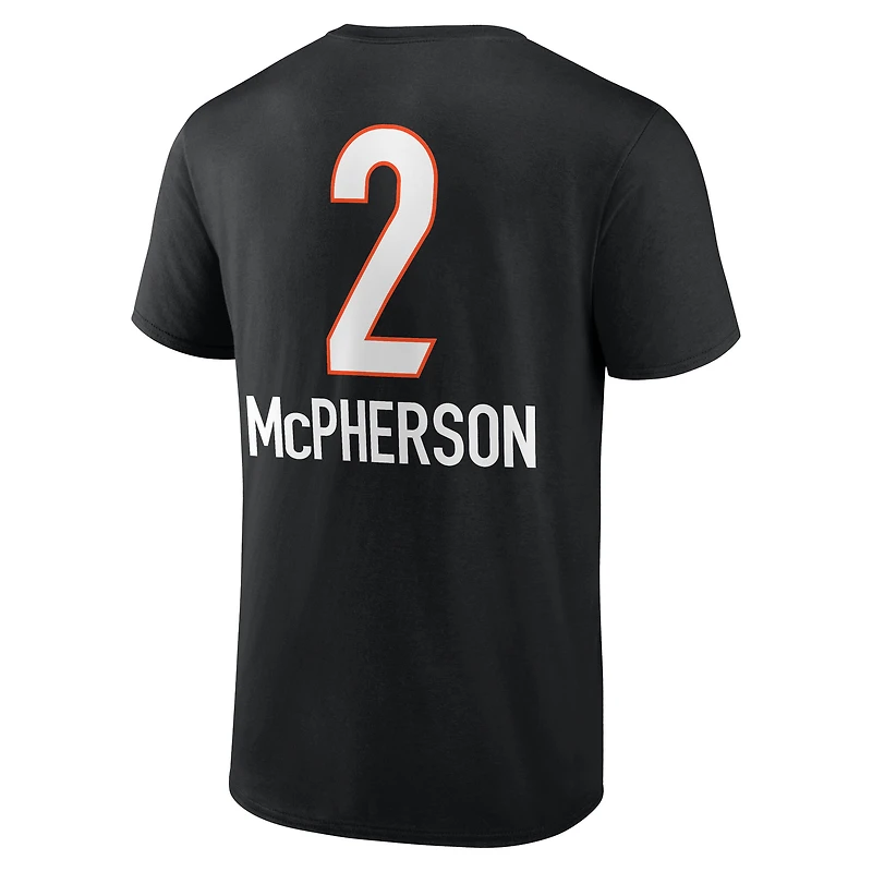 T-shirt noir pour homme Evan McPherson avec nom et numéro de l'équipe des Bengals Cincinnati