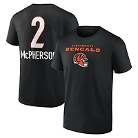 T-shirt noir pour homme Evan McPherson avec nom et numéro de l'équipe des Bengals Cincinnati