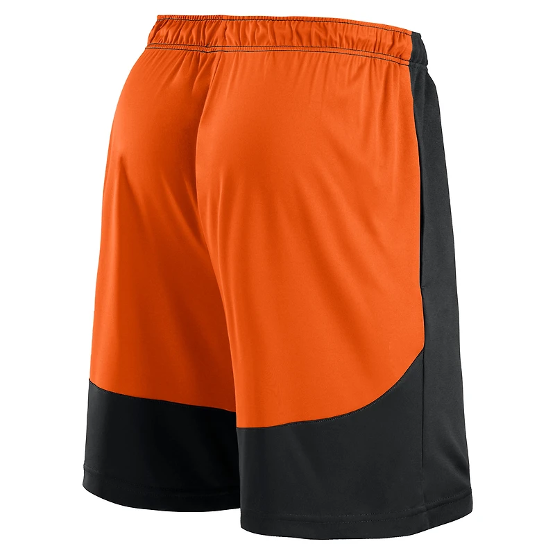 Short de lancement Fanatics noir/orange pour homme des Bengals Cincinnati