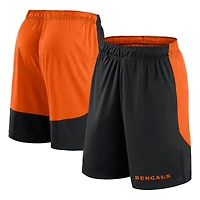 Short de lancement Fanatics noir/orange pour homme des Bengals Cincinnati