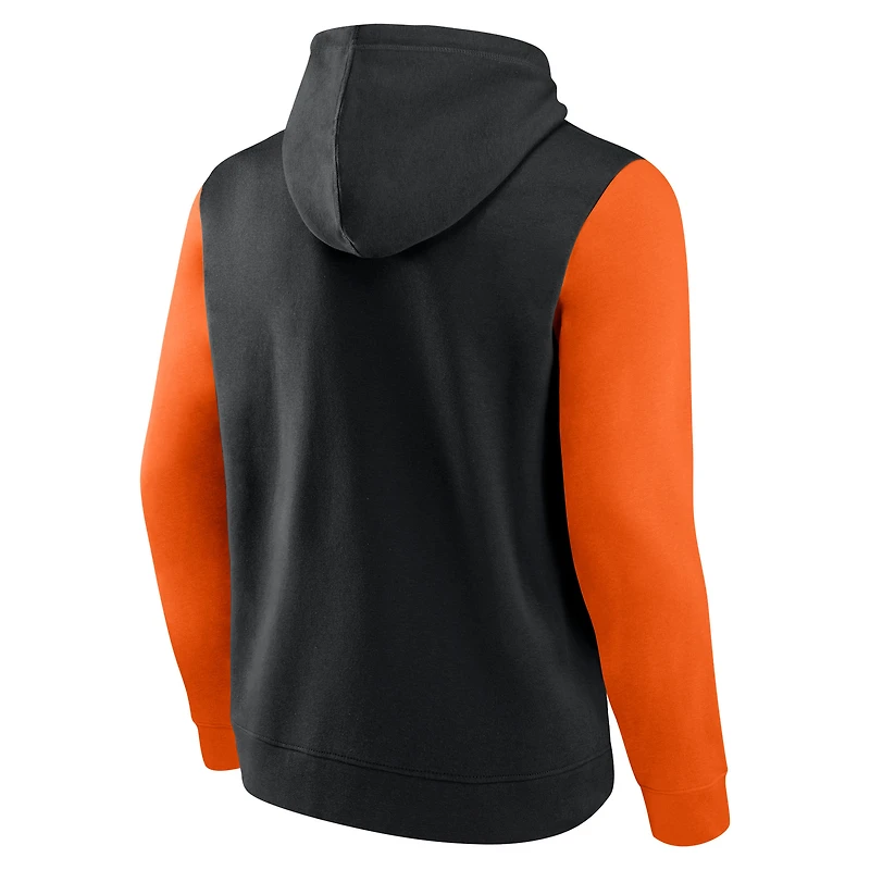 Sweat à capuche noir/orange Cincinnati Bengals Outline Fanatics pour homme