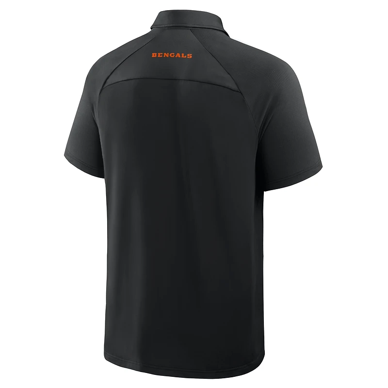 Polo raglan noir Cincinnati Bengals Fanatics pour homme