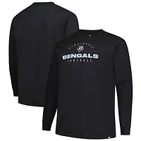 Men's Fanatics Black Cincinnati Bengals Big & Tall Coverage Scheme Long Sleeve T-Shirt