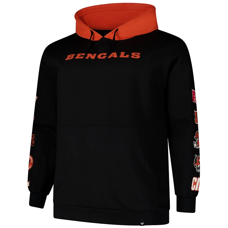 Sweat à capuche patchs Big & Tall Fanatics Black Cincinnati Bengals pour hommes
