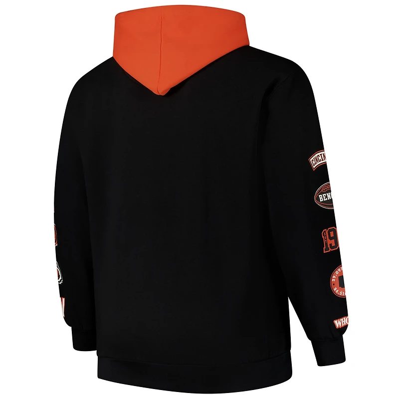 Sweat à capuche patchs Big & Tall Fanatics Black Cincinnati Bengals pour hommes