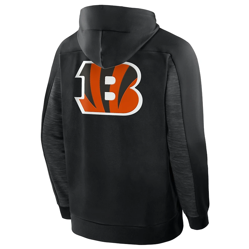 Sweat à capuche zippé noir Cincinnati Bengals Checkdown Pass pour homme