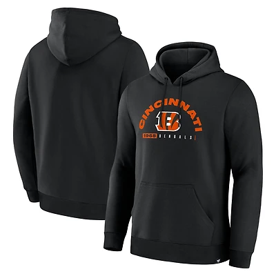Sweat à capuche noir Fanatics pour homme, motif héritage des Bengals de Cincinnati, retard jeu