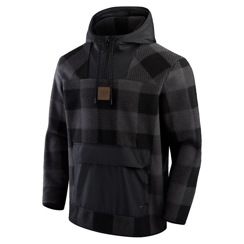 Sweat à capuche zippé en polaire carreaux Elements des Bengals de Cincinnati Fanatics pour homme, noir