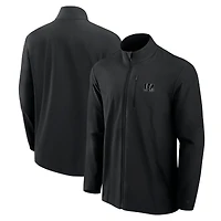 Men's Fanatics Black Cincinnati Bengals Front Office Micro Tonal Lightweight Full-Zip Jacket