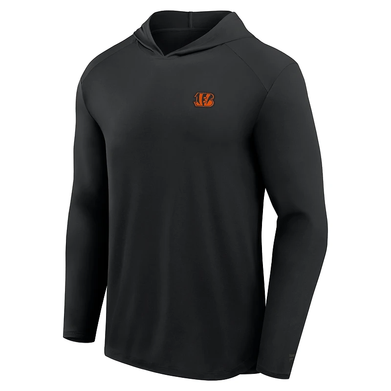 Men's Fanatics Black Cincinnati Bengals Front Office Power Mono Long Sleeve Hoodie T-Shirt