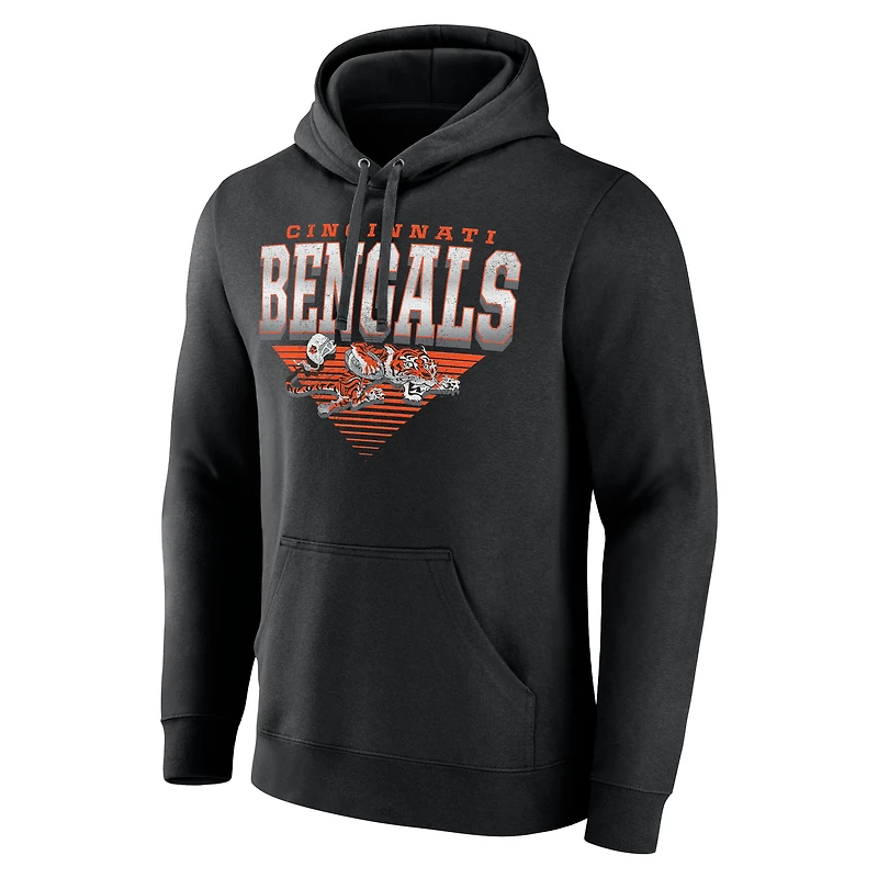 Men's Fanatics Black Cincinnati Bengals Geometric Chrome Pullover Hoodie