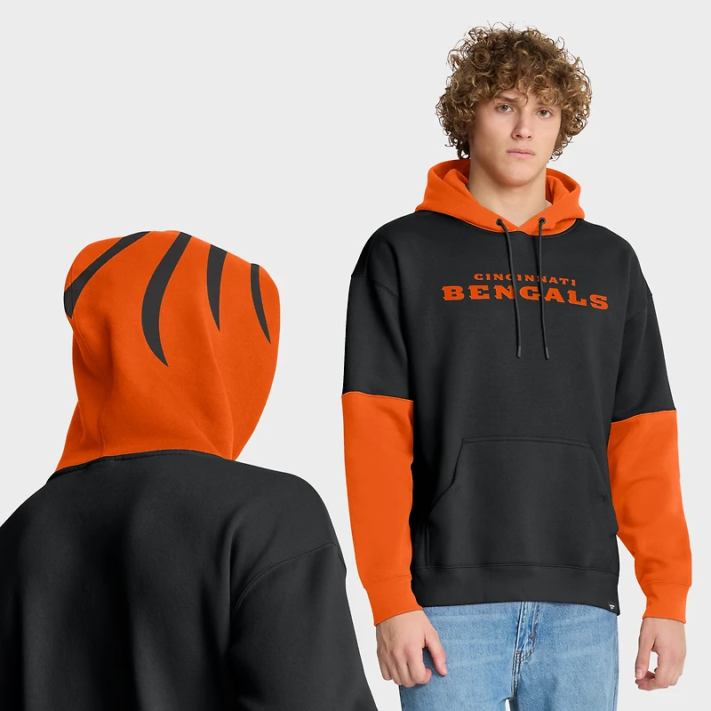 Sweat à capuche noir Fanatics pour homme avec logo casque des Bengals de Cincinnati