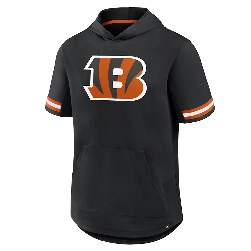 Men's Fanatics Black Cincinnati Bengals Optimal Play Short Sleeve Hooded T-Shirt