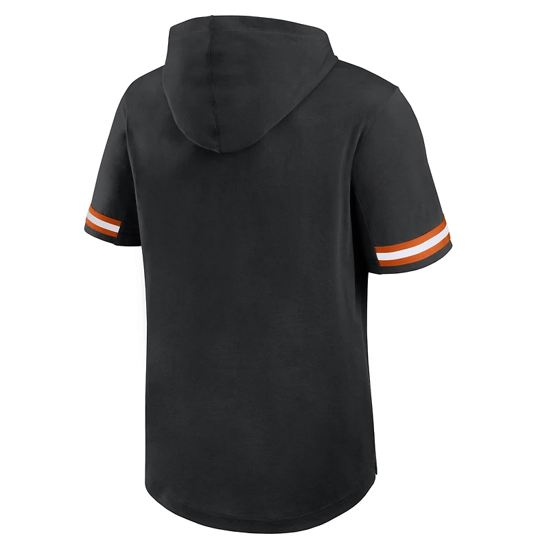 Men's Fanatics Black Cincinnati Bengals Optimal Play Short Sleeve Hooded T-Shirt