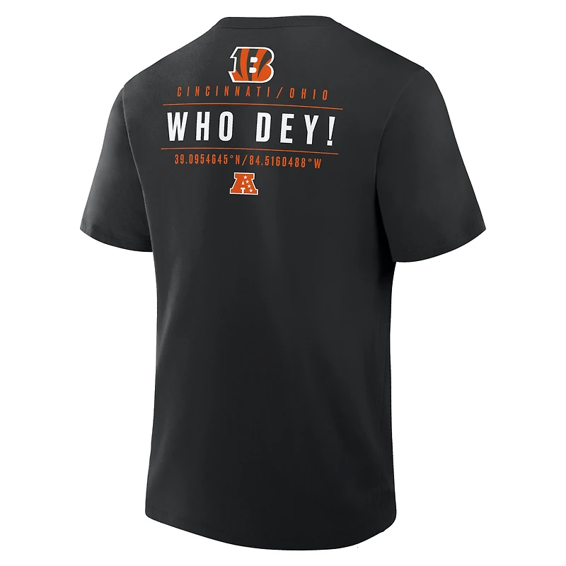 Men's Fanatics Black Cincinnati Bengals Passing Pocket Legacy T-Shirt