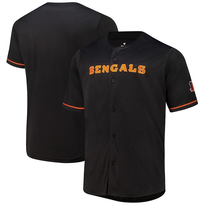 Men's Fanatics  Black Cincinnati Bengals Pop Full-Button Jersey