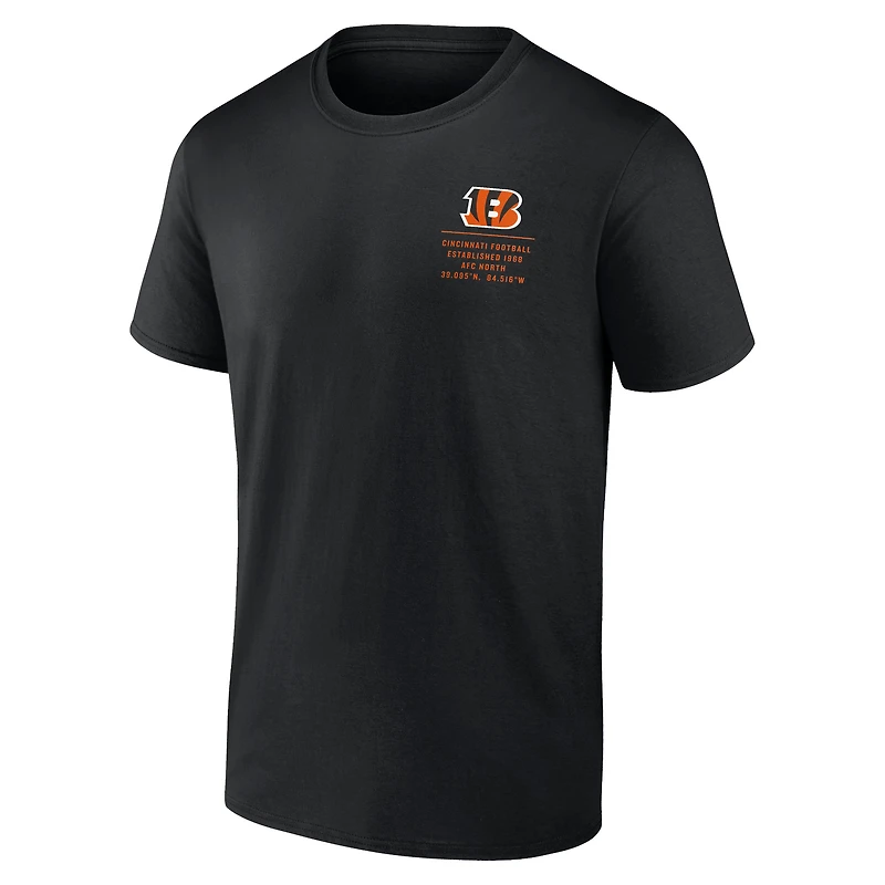 T-shirt noir Fanatics pour hommes, Cincinnati Bengals Repeat Stats